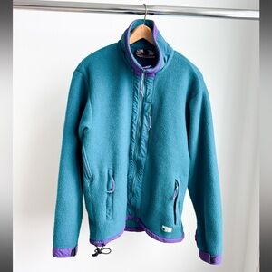 Vtg MEC Cornice Polartec 300 Fleece Made in Canada Teal Purple P to P: 23”